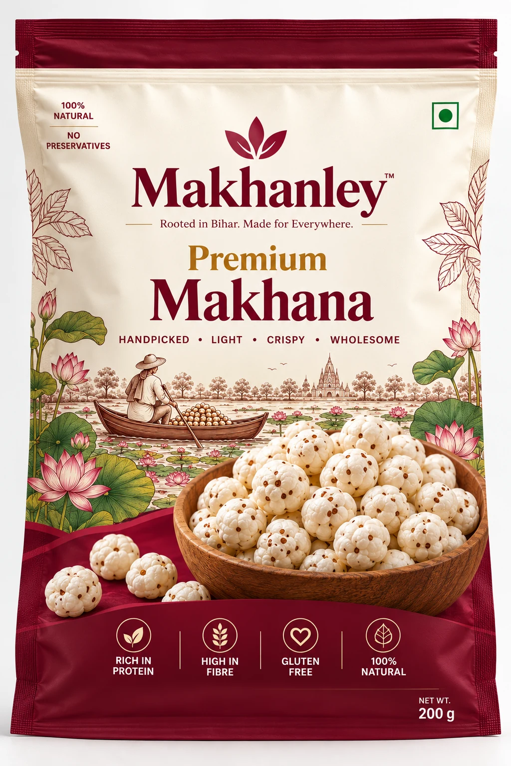 Makhanley Premium Makhana 200 g pack